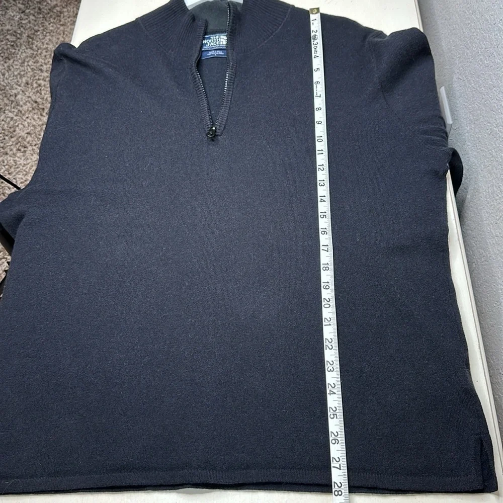 The North Face Men's Quarter Zip Wool Cotton Blend Sweater Black Size‎ Large